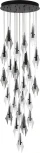 Потолочная каскадная люстра Odeon Light Afalina 5442/137L черный/бел.матовый/прозрачн./дымчатый/металл/стекло LED*137W 3000K (220V, на проводе)