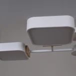 Потолочная люстра на штанге светодиодная Reluce 03363-0.3-06 WH+WOOD (220V)