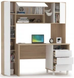 Письменный стол Woodville Комфорт 12.95 дуб сонома / белый PE шагрень 415713