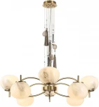 Подвесная люстра Odeon Light Fiolent 5432/8 золотой(под латунь)/стекло/кисточка/агат E14 8*40W (220V, на тросе)