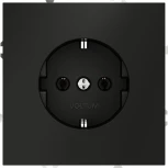 Розетка с заземлением (черный матовый) Voltum S70 VLS040108