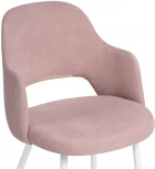 Стул Woodville на металлокаркасе Гутрид прошивка ромбы сзади белый / пыльно-розовый 504179