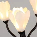 Настольная лампа Odeon Light Gardi 5090/6T черный матовый/белый/фарфор G4 LED 6*5W (220V, выключатель, цветы)