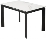 Стол CORNER 120 HIGH GLOSS STATUARIO керамика, стекло/ черный каркас М-City