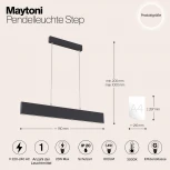 Подвесной линейный светильник Step 3000K 1x23Вт 120° LED Maytoni Technical P010PL-L23B (220V, на тросе)