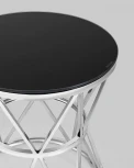 Журнальный стол Stool Group 50*50 ВИВА серебро стекло черное УТ000004639