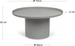 Круглый журнальный столик Fleksa из серого металла Ø 72 см La Forma (ex Julia Grup) арт.109402