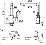Смеситель Omoikiri Nakagawa 2 Plus 4994343 для кухонной мойки