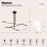 Потолочная люстра на штанге Maytoni Fad MOD070PL-L38B3K (LED, 220V)