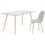 Стол SOPHIA (mod. 5003) бук/прозрачный (металл/стекло (8мм))