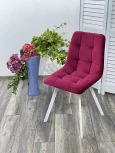 Стул CHILLI-Q SQUARE винный #16, велюр / белый каркас, 4 шт./1 к