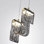 Подвесной светильник светодиодный Odeon Light Flow 5106/11L золотой брашинг/дымчатый металл/стекло LED x 11W 4000K (220V, на проводе)