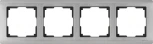 Рамка на 4 поста Metallic (глянцевый никель) Werkel W0041602 (a051004)