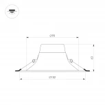 Светильник встраиваемый LED MS-BLIZZARD-BUILT-R102-8W Warm3000 (BK, 100 deg, 230V) (Arlight, IP20 Металл) 036607