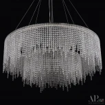 Подвесная люстра светодиодная APL LED Sicilia SH02.93.2D.B.Ni.4000 (220V, хрусталь, на тросе)