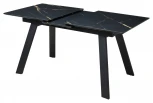 Стол Морис 140 ОБСИДИАН САТИНАТ, стекло/ черный