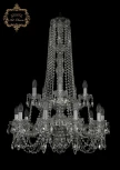 Подвесная люстра Art Classic 11.11 11.11.10+5.240.2d.h-95.Cr.Sp (220V, хрусталь, на цепи, подсвечник, свеча)