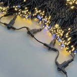 Комплект 5 тепло-белых Нитей по 20м с мерцанием белого диода, 1000 LED, провод черный каучук 2,3мм, IP54 Laitcom ECO1000BLW-11-1WW