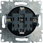 Розетка с заземлением и шторками (черный) Stekker Катрин 39610