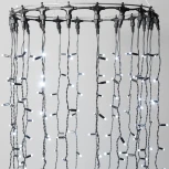 Гирлянда Занавес 2 x 3 м белый 220В, 600 LED, провод черный каучук 2,3мм, IP65 Laitcom ECO602-1-2W