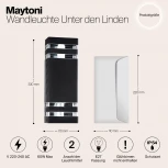 Настенный светильник уличный Maytoni Unter den Linden O578WL-02B (220V, IP54)