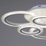 Потолочная люстра светодиодная на штанге с пультом Reluce 09812-3.3-3+3A WH (RGB) (220V, кольцо)