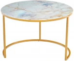 Набор кофейных столиков Tango бежевый мрамор с ножками матовое золото, 2шт Bradex Home RF 0353