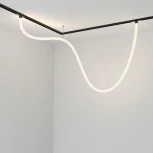 Трековый подвесной светильник с гибким неоном гибкий 48V Tau Exility 4000K 50Вт 360° LED (магнитный) Maytoni Technical TR101-2-50W4K-B