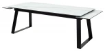 Стол Франк 200 БЕЛЫЙ МРАМОР, стекло / ЧЕРНЫЙ
