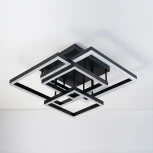 Потолочная люстра светодиодная с таймером Escada Union 10229/4LED Black 120Вт, металл/акрил, черный/белый (220V, пульт управления)