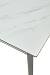 Обеденный стол M-City CREMONA 160 KL-99 Белый мрамор матовый, итальянская керамика / черный каркас