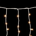 Гирлянда Бахрома 3,2 x 0,9 м Тепло-Белая с Мерцанием Белого Диода 220В, 168 LED, Провод Белый Каучук, IP65