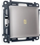 Комплект механизма Ambrella Volt 1-клавишного проходного выключателя с подсветкой 3200K ALFA MA502030 Сталь матовый QUANT
