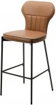 Барный стул ARCO MA-4/MA-7 коньяк/темно-серый кант, PU / черный каркас M-City 629M04948