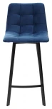 Полубарный стул CHILLI-QB SQUARE синий #29, велюр / черный каркас (H=66cm)