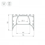 Профиль ARH-POWER-7555-COMFORT-2000 ANOD (Arlight, Алюминий) 036355