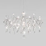Подвесной светодиодный светильник с хрусталем и регулировкой цветовой температуры Bogate's Tense 443/1 хром (220V, подвески, пульт управления, на тросе)