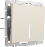 Выключатель одноклавишный проходной с подсветкой (айвори матовый) Werkel W1112162 (a062418)