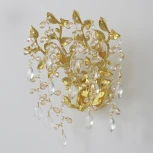 Бра Crystal Lux EDEN AP2 GOLD (220V, подвески, листья, ветки)