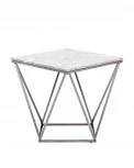 Журнальный столик Stool Group Авалон 61*61 серый мрамор сталь темный хром УТ000036334