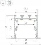 Профиль LINIA49-F-M-3000 WHITE (Arlight, Алюминий) 055396