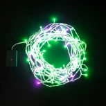 Гирлянда Нить 10м Разноцветная 220В, 100 LED, Провод Белый Каучук, IP65