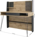 Письменный стол Woodville Нобира антрацит / дуб ирландский 515117