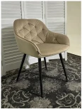 Стул BREEZE BLUVEL-40 BEIGE, велюр / черный каркас, M-City 629M04846