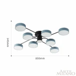 Потолочная люстра на штанге Arte Milano Ferrara 253039/8+1 Bk/Gr (LED, 220V, круглые)