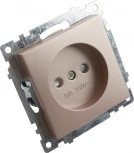 Розетка без заземления со шторками (шампань) Stekker Катрин 39595