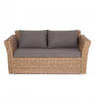 Диван из искусственного ротанга (гиацинт) двухместный, цвет соломенный 4SIS Капучино YH-C2130W-3 TW