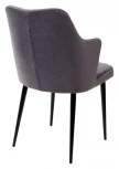 Стул M-City HERMAN СЕРЫЙ #27, велюр / черный каркас