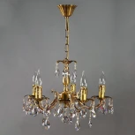 Подвесная люстра Ambiente by Brizzi Benisa 2226/5 AB Tear Drop (220V, хрусталь Asfour, на цепи, подсвечник, свеча)