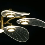 Потолочное люстра на штанге DeMarkt Гэлэкси 632017807 (LED, 220V, пульт управления, лепестки)